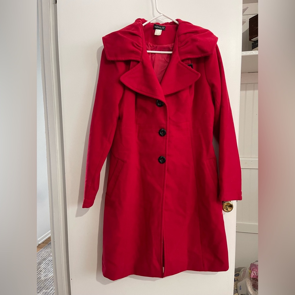 Venus Women's Bold Red pea Coat